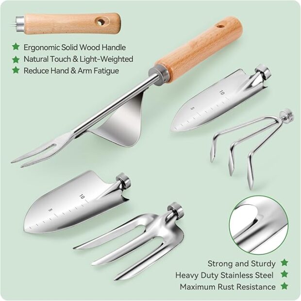 Gardening Tools, 9-Piece Heavy Duty Gardening Hand Tools - Image 2